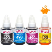 Чернила для Canon GI-490, комплект 4 х 140г WWM (C490SET4)